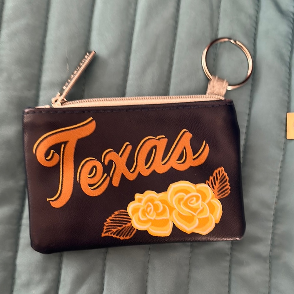 Texas Black Pouch with Yellow Rose Design